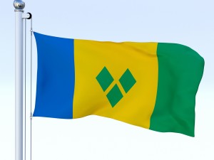 animated saint vincent and the grenadines flag 3D Model