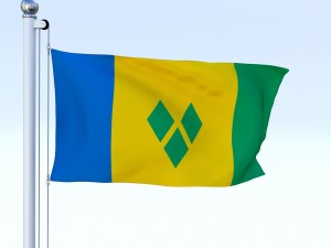 animated saint vincent and the grenadines flag 3D Model