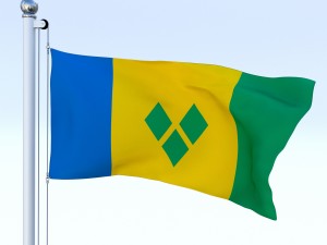 animated saint vincent and the grenadines flag 3D Model