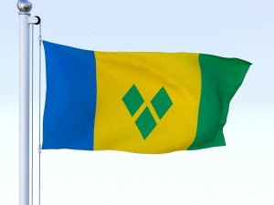 animated saint vincent and the grenadines flag 3D Model