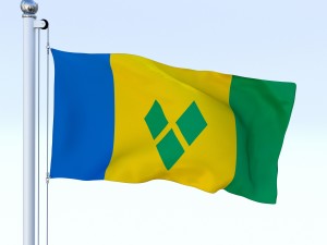animated saint vincent and the grenadines flag 3D Model