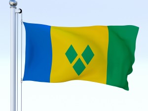 animated saint vincent and the grenadines flag 3D Model