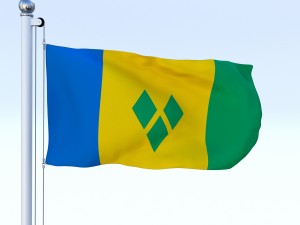 animated saint vincent and the grenadines flag 3D Model