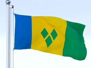 animated saint vincent and the grenadines flag 3D Model