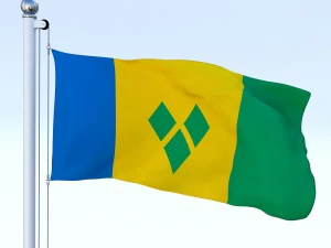 animated saint vincent and the grenadines flag 3D Model