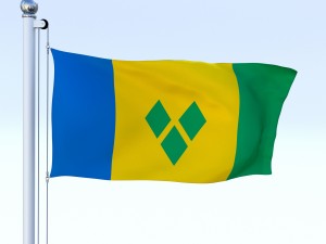 animated saint vincent and the grenadines flag 3D Model