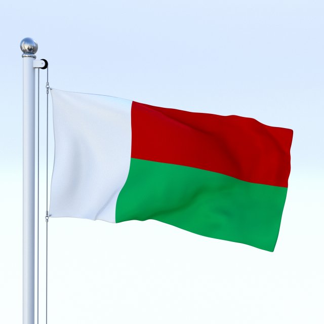 animated madagascar flag 3D Model .c4d .max .obj .3ds .fbx .stl .blend 