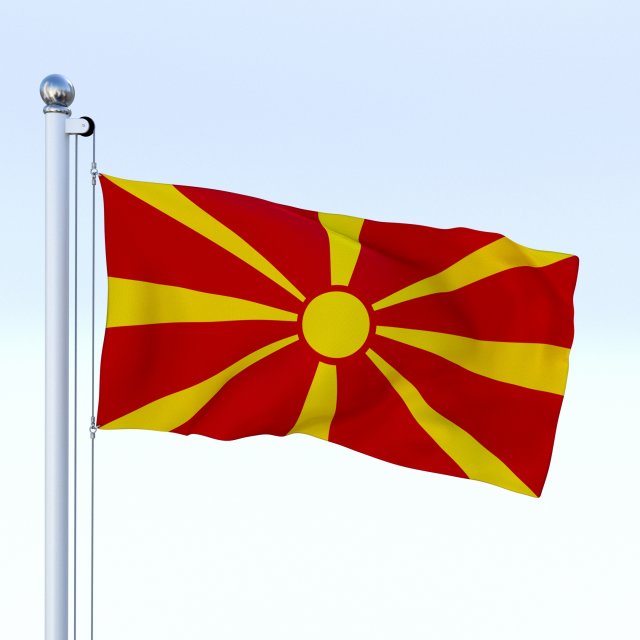 animated macedonia flag 3D Model .c4d .max .obj .3ds .fbx .stl .blend 
