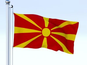 animated macedonia flag 3D Model