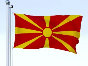 animated macedonia flag 3D Model