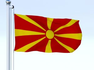 animated macedonia flag 3D Model