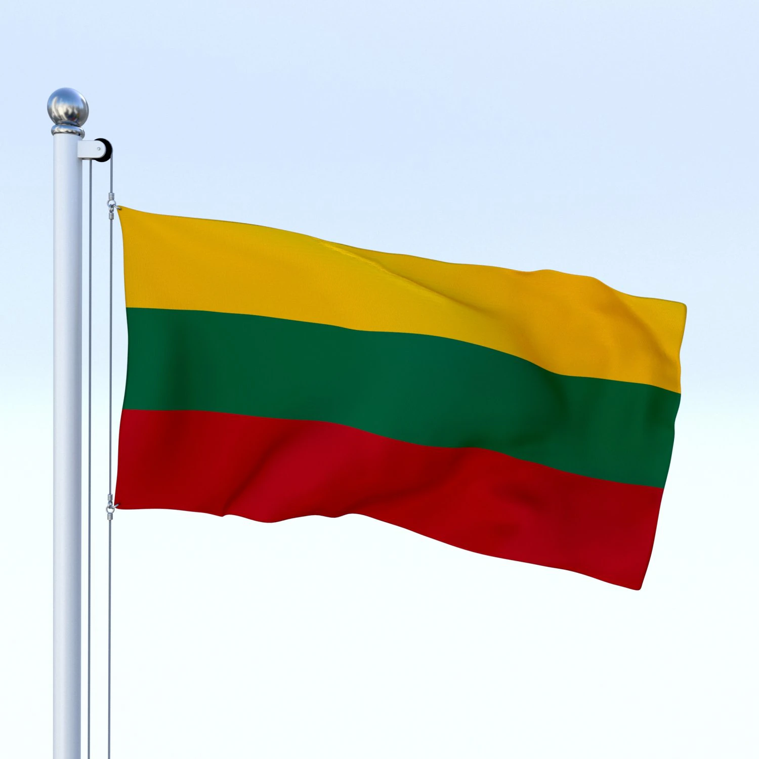 animated lithuania flag 3D Model .c4d .max .obj .3ds .fbx .stl .blend 