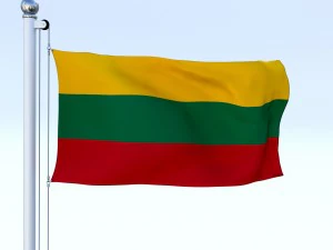 animated lithuania flag 3D Model