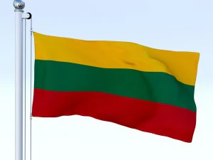 animated lithuania flag 3D Model