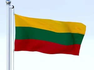 animated lithuania flag 3D Model