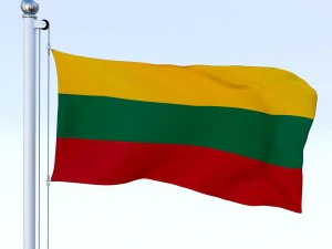 animated lithuania flag 3D Model
