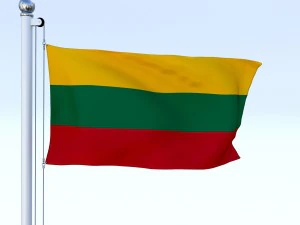 animated lithuania flag 3D Model