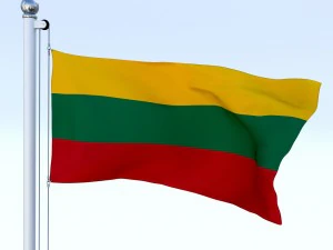 animated lithuania flag 3D Model