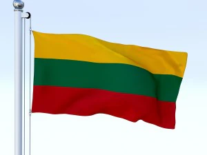 animated lithuania flag 3D Model