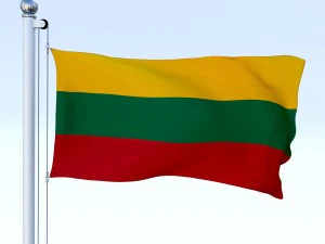 animated lithuania flag 3D Model