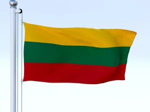 animated lithuania flag 3D Model