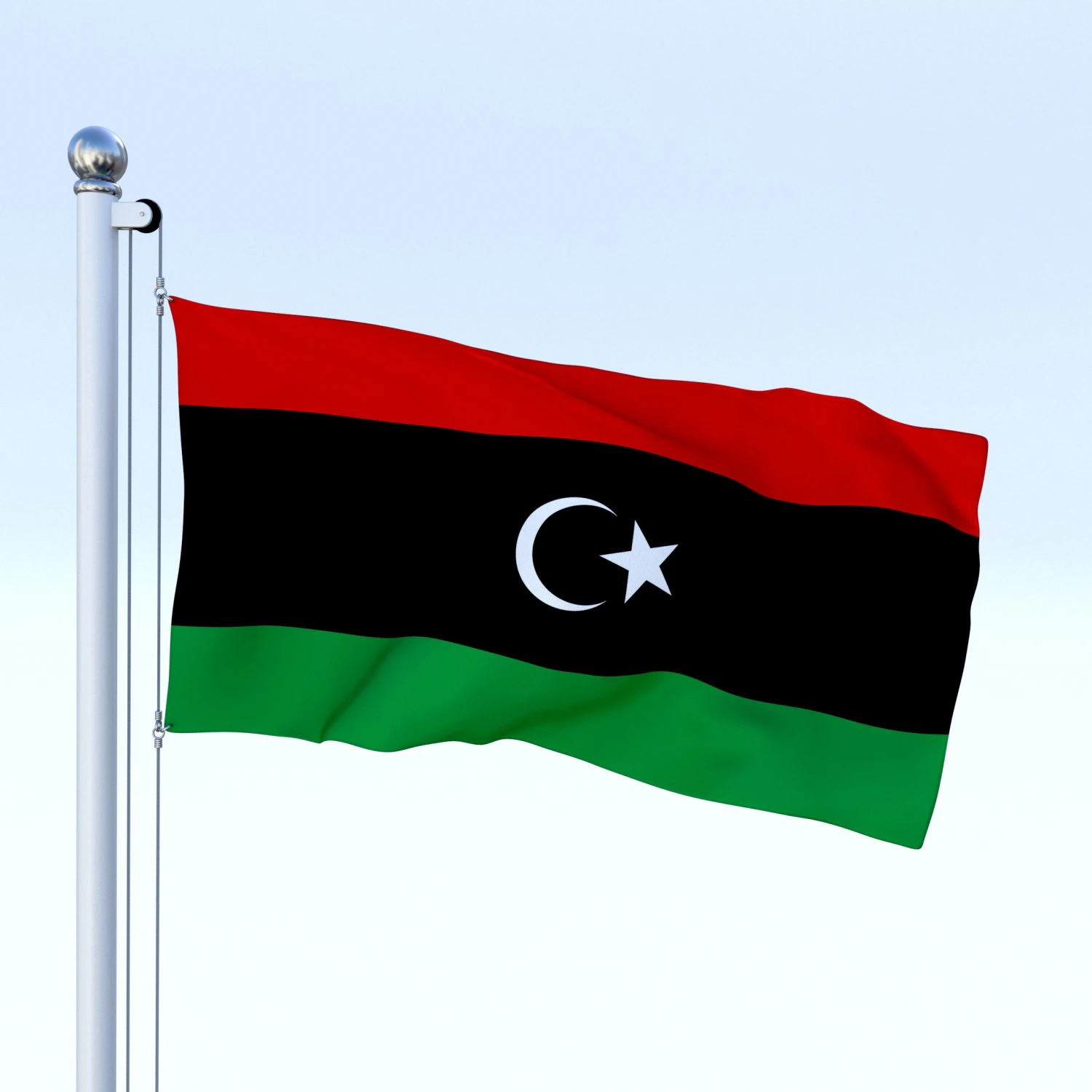 animated libya flag 3D Model .c4d .max .obj .3ds .fbx .stl .blend 