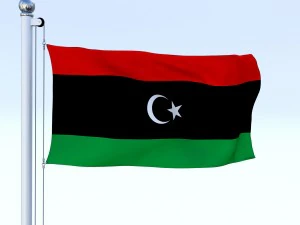 animated libya flag 3D Model
