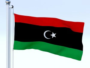 animated libya flag 3D Model