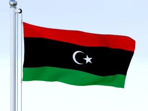 animated libya flag 3D Model