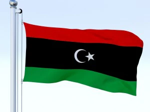 animated libya flag 3D Model