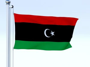 animated libya flag 3D Model