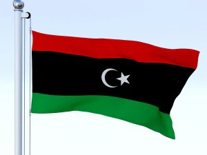 animated libya flag 3D Model