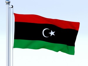 animated libya flag Model 3D