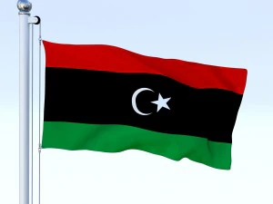 animated libya flag 3D Model