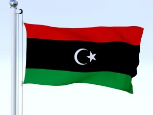 animated libya flag 3D Model