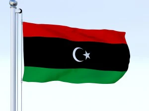animated libya flag 3D Model
