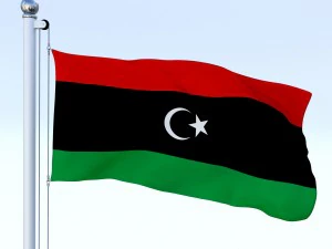 animated libya flag 3D Model
