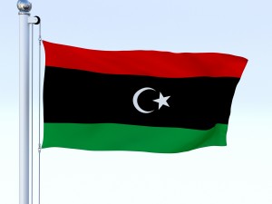 animated libya flag Model 3D