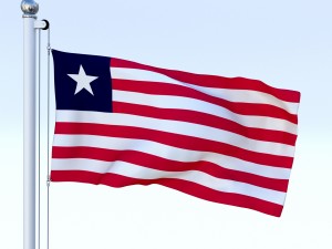 animated liberia flag 3D Model