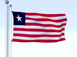 animated liberia flag Modelo 3D