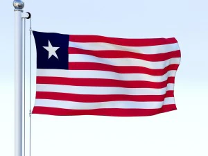 animated liberia flag 3D Model