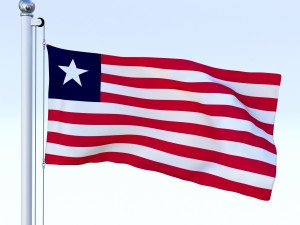 animated liberia flag Modelo 3D