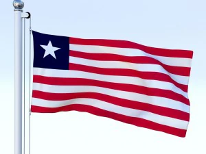 animated liberia flag 3D Model