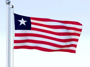 animated liberia flag 3D Model
