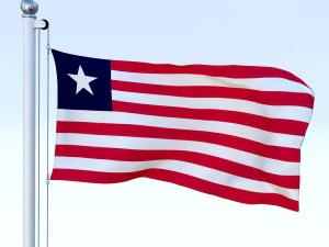 animated liberia flag 3D Model