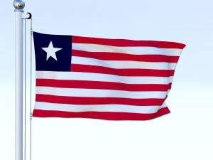 animated liberia flag 3D Model