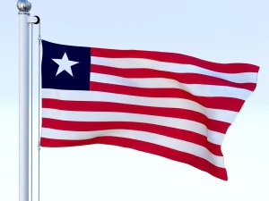 animated liberia flag 3D Model