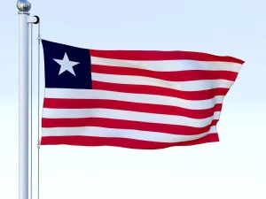 animated liberia flag 3D Model