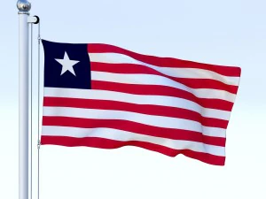 animated liberia flag 3D Model