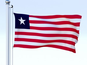animated liberia flag Modelo 3D